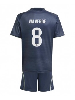 Billige Real Madrid Federico Valverde #8 Bortedraktsett Barn 2025-26 Kortermet (+ Korte bukser)